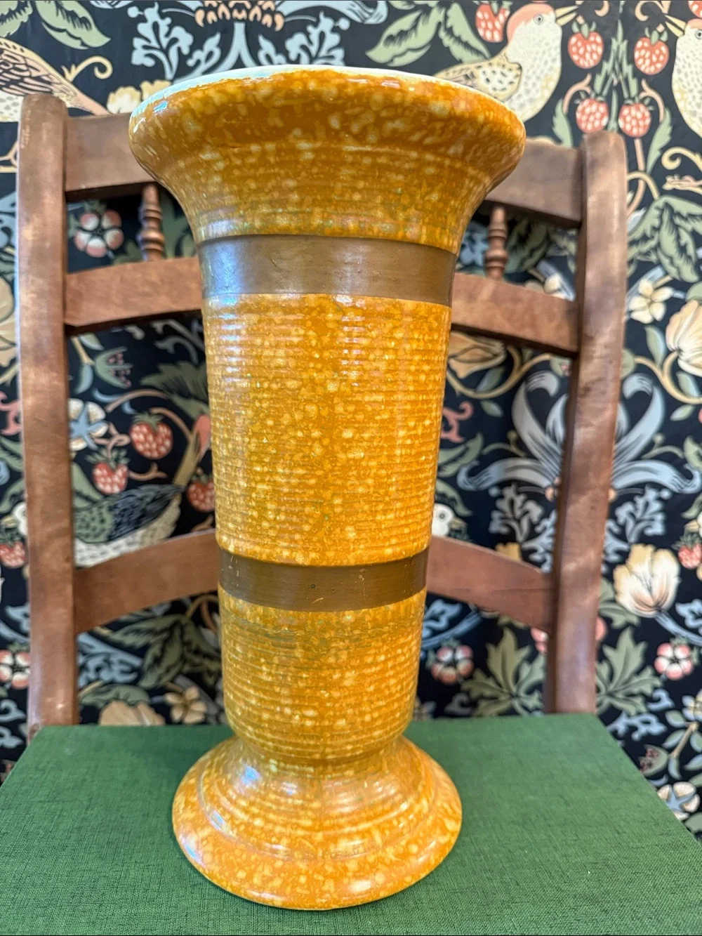 💕Vintage Hull Pottery #102 Gold Speckled Vase Fall Decor